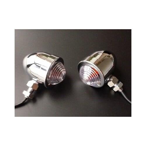 Chrome Metal Bullet TURN SIGNAL Cruiser Chopper CB GS V-Star XS KZ Z1000 Cafe Racer Rat Vintage Retro Old School