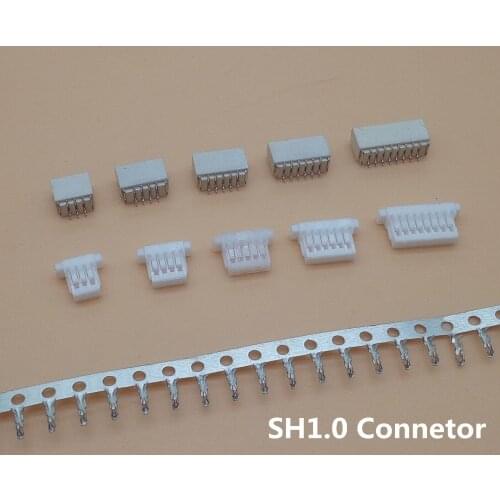 20 Set SH1.0 Connetor 1.0mm Pitch Horizontal Type 2/3/4/5/6/7/8/9/10P ( Pin Header + Housing + Terminal )