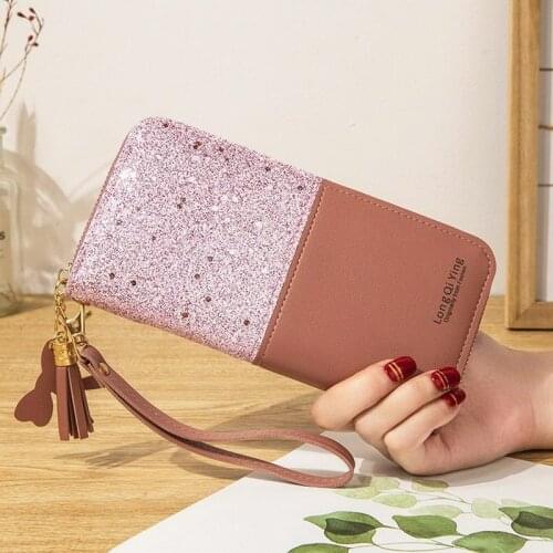 Women Wallet Long Female Card Holder PU Wallet Coin Purses Girls Leather Wallet New Fashion Envelope
