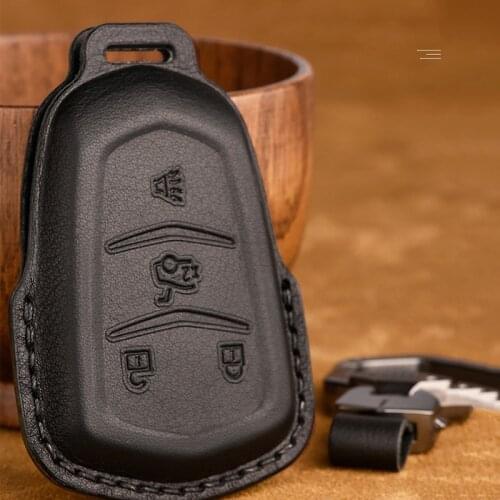 Leather Car Key Case Key Cover for Cadillac ESV Escalade CTS XTS SRX ATS 2015 2016 2017 2018 CT5 XT5 XT6 Accessories