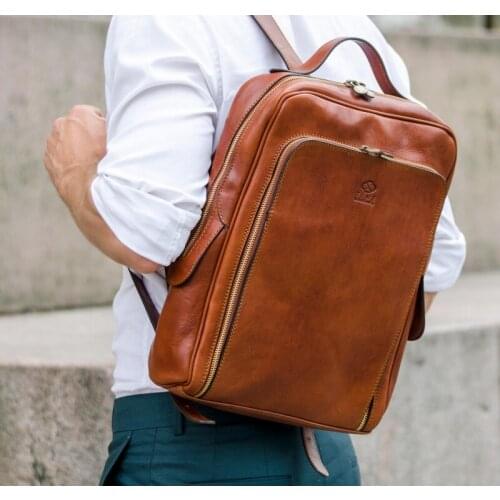 Leather Backpack, Brown Rucksack - Time Resistance