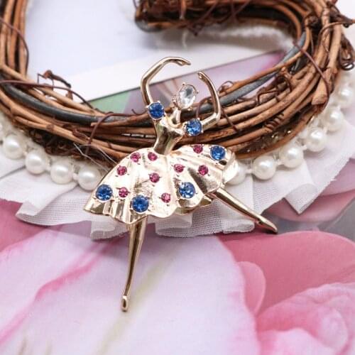 Colorful Ballet Girl Brooch Pin Female Dance Figure Trend Style Dress Cute Accessories Classic Party Gifts
