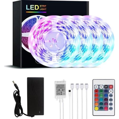 5M 10M 15M 20M LED Strip Light RGB 2835 Waterproof TV Background LED Lights DC12V Flexible Tape Led Ribbon Lamp Infrared Control
