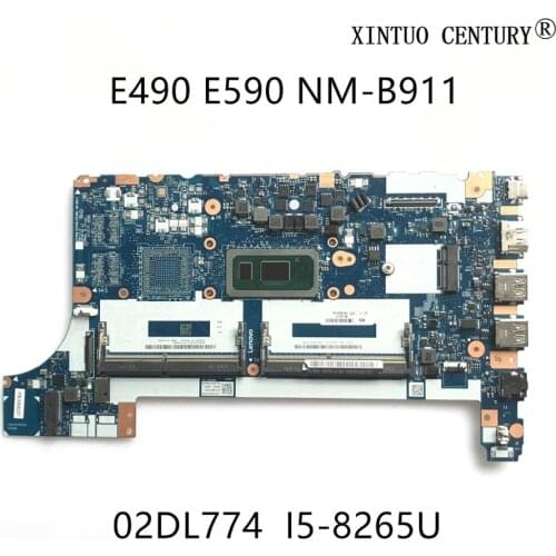 02DL774 For Lenovo Thinkpad E490 E590 Laptop Motherboard FE490 FE590 FE480 NM-B911 W/ SREJQ i5-8265U HD620 100% tested working