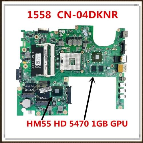 For DELL 1558 Laptop Motherboard CN-04DKNR 04DKNR 4DKNR HM55 HD 5470 1GB DAFM9CMB8C0 Mainboard 100% Tested Fast Ship