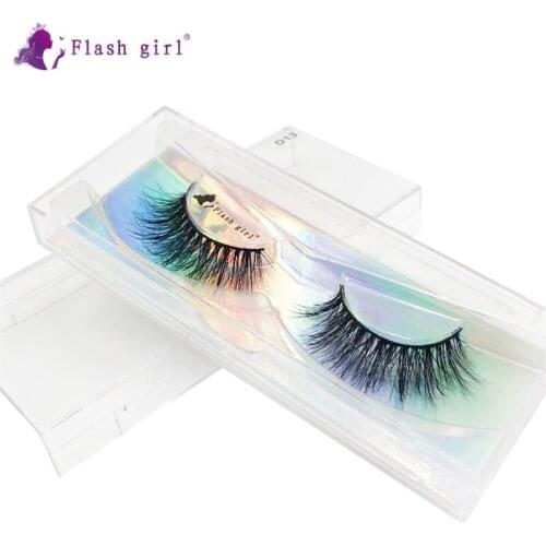 Flash Girl 1 Pair Mink Eyelashes Wispy Natural Long Fake Eyelash Extension Handmade Cruelty Free Eye Lashes D13