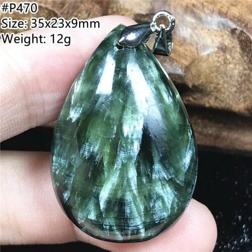 Natural Green Seraphinite Pendant Jewelry For Woman Lady Men Healing Gift Stone Silver Crystal 35x23x9mm Beads Gemstone AAAAA