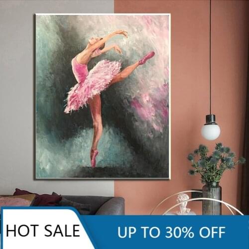 Abstract Ballerina Portrait Wall Art Canvas Painting Posters Prints Scandinavian Wall Decor for Aesthetic Home Decoration