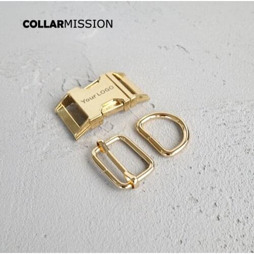 Engraved buckle, We provide laser engraving service customize LOGO 25mm DIY dog collar environmental adjustable buckle D ring