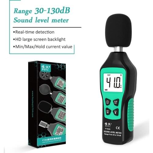 FUYI Noise Measuring Instrument 30-130dB Sound Level Meter Noise Audio Volume Monitor Decibel with LCD Backlight Decibel Monitor