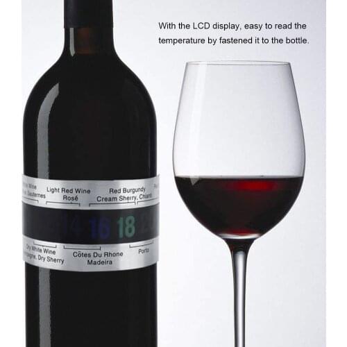 Creative Bottle Wine Thermometer LCD Display Stainless Steel Bottle Wine Temperature Sensor For Beer Homebrewing Bar Tool