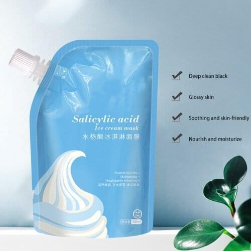 300ml Skin Care Salicylic Acid Ice Cream Mask Deep Moisturizing Anti Acne Removal Whitening Hyaluronate Face Smear Masks