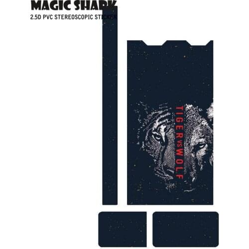 Magic Shark Stereo Music in Fun Skull Tiger Film Stickers For Juul E Cigarette Cover PVC Skin Case Sticker