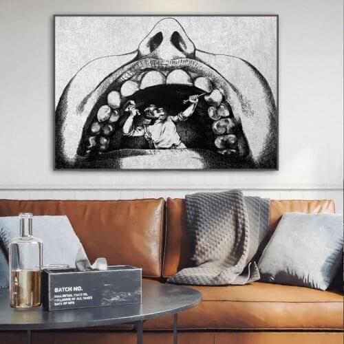 Tooth Anatomical Office Canvas Painting Dentist Humor Stone Art Poster and Print Medical Wall Picture for Living Room Home Decor