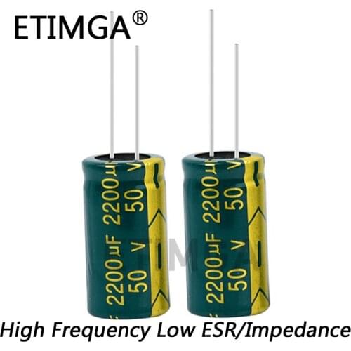 10PCS/LOT High Frequency Low Impedance 50V 2200UF Aluminum Electrolytic Capacitor Size 16*25 2200UF 50V 50V2200uf 20