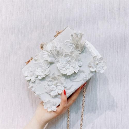 Luxurious Evening Bag For Women Floral Squared Party Evening Purse Handbag Flower For Wedding Female Clutches MN1347