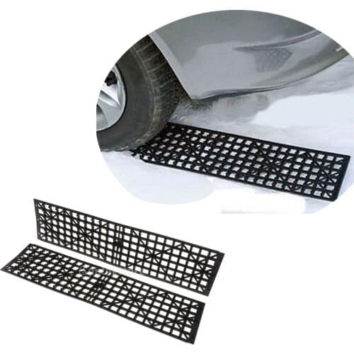 2pcs Plastic Auto Traction Mat Tire Grip Aid Tire Emergency Pad Anti Skid Plate Lightweight & Sturdy