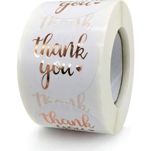 500pcs Thank You Sticker 1.5inch or 1 Inch Envelope Seal Scrapbook Sticker Pink Heart Cute Round Stationery Label Stickers