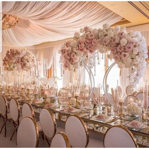 8pcs)60cm tall)Gold Metal Road Lead Flower Vase Flower Stands Table Centerpiece Wedding Decoration qq323