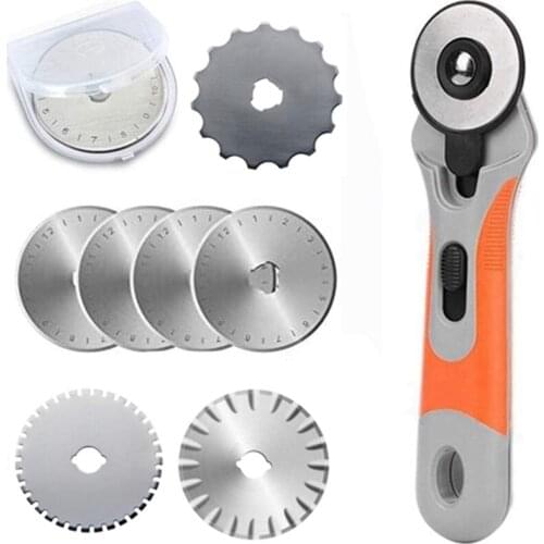 45Mm Rotary Cutter 9Pcs, Precise Cutting Rotary Cutter With 8 Replacement Rotary Blades, Safety For Sewing Fabric