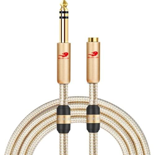 Stereo 1/4'' TRS 6.35mm Male to 3.5mm Female Audio Cable for Mixer Amplifier Guitar Keyboard Piano Headphone Extension Cords