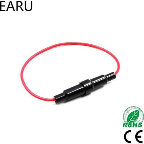 10pcs 5*20mm Glass Fuse Holder Screw Type 5X20mm with 22 AWG Wire Cable 250V Glass Fuse Tube Fuse Casing Case Mount Base