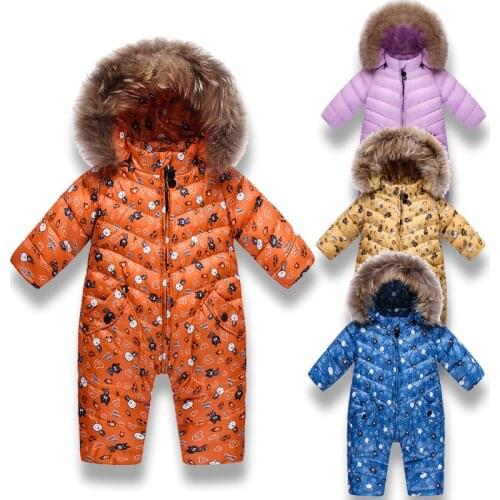 Childrens 90% down jacket boys wear Snow Suit Girls' down thickened open crotch down jacket infant one piece clothes