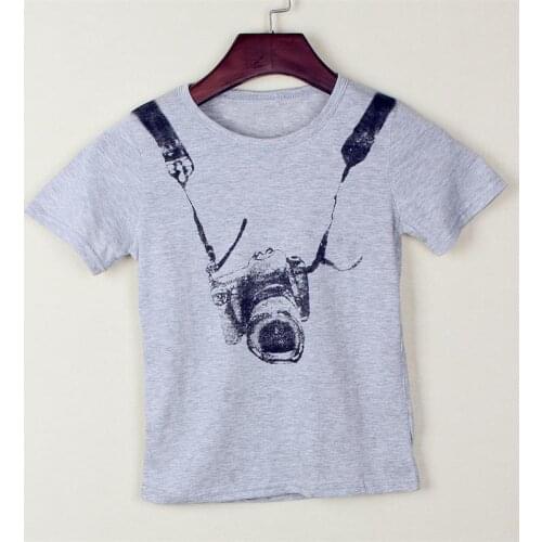 Summer Toddler Kids T-Shirt Children Boy Short Sleeve T-shirt Camera Printed Cotton Tops Toddler Kids Aged 2-6 Years