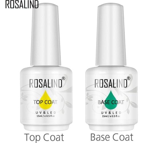 ROSALIND 15ml Multi-Use Top And Base Coat Gel Nail Polish Gel Polish Vernis Semi For Nail Art Design Polish Nail UV LED Lamp Gel