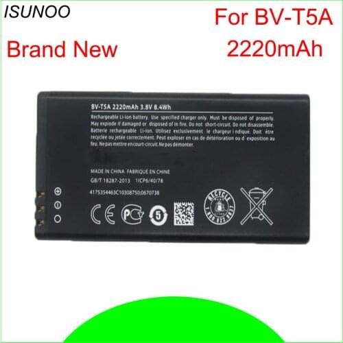 ISUNOO 10pcs/lot BV-T5A battery for Nokia Lumia 735 738 550 730 Superman RM1038 RM1040 BVT5A 2220mAh Batterie Bateria Batterij