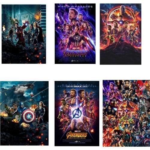 Marvel Avengers Superhero Canvas Painting Anime Spider Man Iron Man Hulk Batman Art Wall Print Poster Home Decor Picture Child