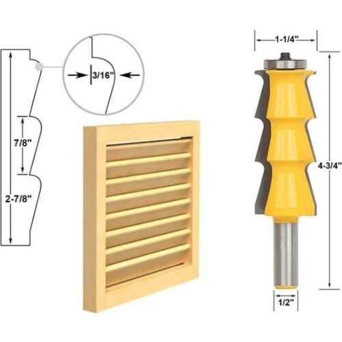 1/2 Shank Wood Louver Shutter Trimming Tenon Milling Cutter Router Bit Woodworking Tool