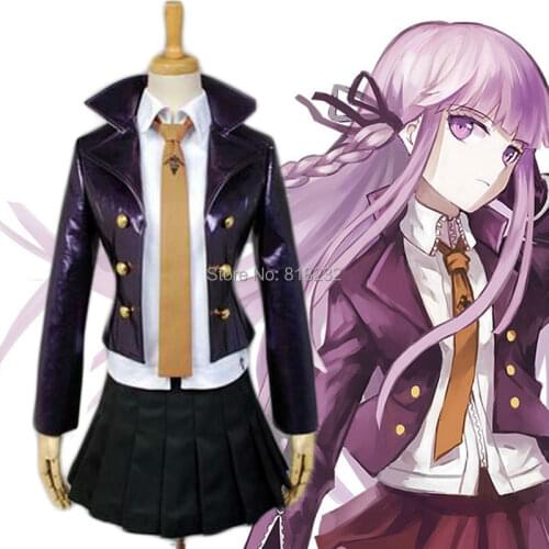 Danganronpa Kirigiri Kyouko Uniform Coat Shirt Dress Outfit Anime Cosplay Costumes