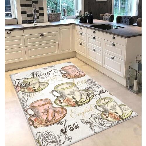 White food coffee patterned kitchen rug modern carpet rug personalized gift free shipping kitchen utensils white runner