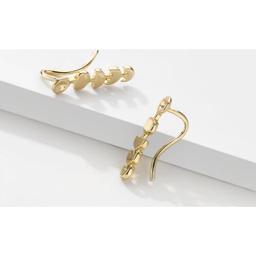 LUNA CHIAO Women Fashion Jewelry Geometric Stud Earring - Gold Color Ear Crawlers