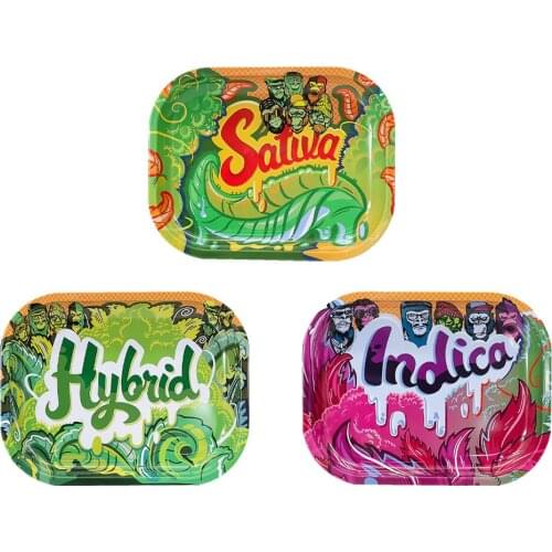 18*14cm Candy Small Storage Tray Cute Metal Tray Tinplate Rolling Tray Orangutan Monkey Pattern Metal Cigarette Operation Tray