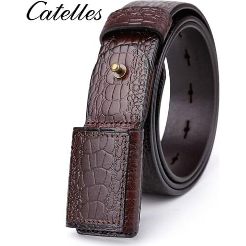 Mens Business Style Belt Leather Strap Male Belt Smooth Buckle Belts For Men