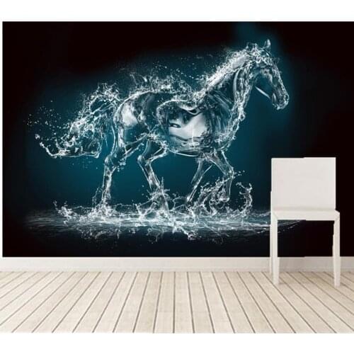 Custom 3d mural,Horses Water Drops Spray Animals papel de parede,hotel restaurant living room sofa TV wall bedroom wallpaper