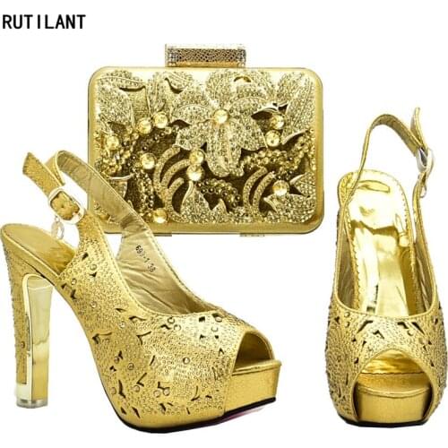 Latest Design Italian Matching Shoe and Bag Set for Wedding Matching Shoes and Bag Set In Heels Luxury Sandals Women Party Pumps