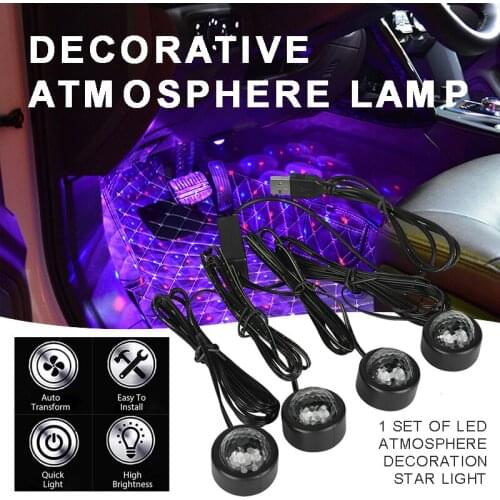 New Arrival Car LED Atmosphere Lamp Fit for Most Vehicles Durable Star Light Sound Control Cars Interior Seat Ambient Decor