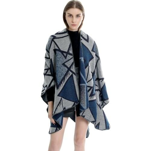 New European and American Cashmere Scarf In Autumn and Winter 2019. Geometric Fashion Cape