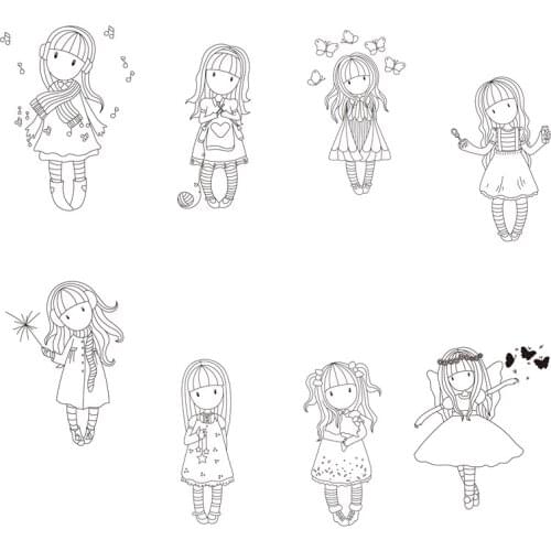 Clear stamps and metal cutting dies girl