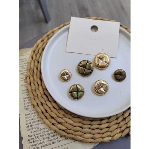 10Pcs Hollow Metal Button Sliver Gold Buttons Round Decorative Button For Clothes Sewing Accessories DIY Crafts