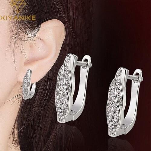 XIYANIKE 925 Sterling Silver Hot Selling Twisted AAA Zircon Earrings Korean Fashion Exquisite Jewelry Direct Wholesale Couple