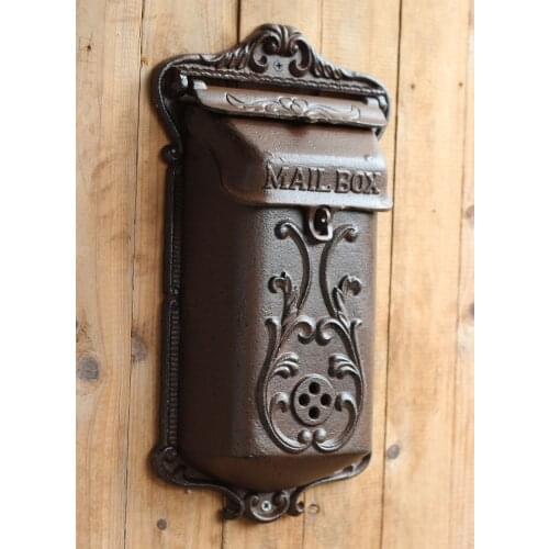 Vintage fashion iron mailbox pillar-box wrought iron decoration 1308