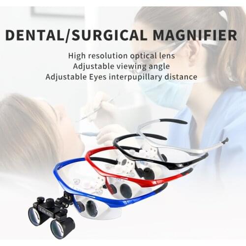 Dental Loupes Binocular Magnifier Medical Surgical Glasses Frame with 2.5X