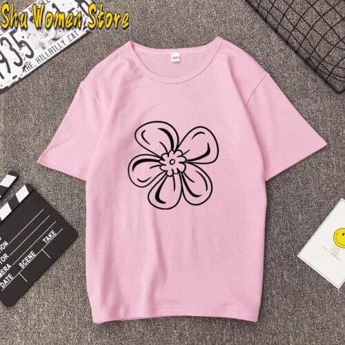 Women Flower Lady Fashion Short Sleeve Aesthetic Clothes Summer Shirt T-shirts Top T Graphic Female Ladies Womens Tee T-Shirt