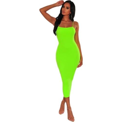 Summer 2021 Women Bodycon Dress Casual Sleeveless Spaghetti Strap Slim Sexy Pencil Dress Thin Female Long Dress Black Vestidos