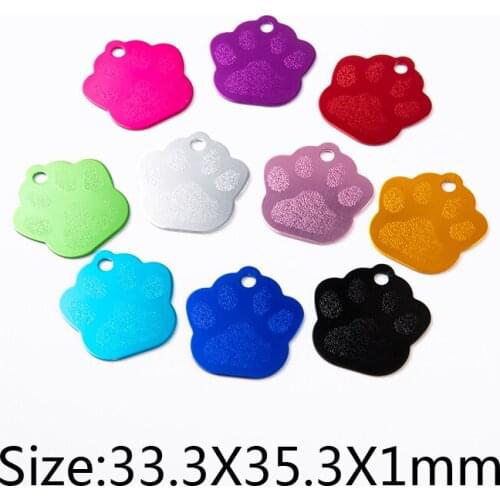 Blank 20Pcs Dog head Customized Dog ID Tags Name Tags For Puppies Dog Anti-Lost Pet Nameplate For Dogs Aluminum Engraving Tags