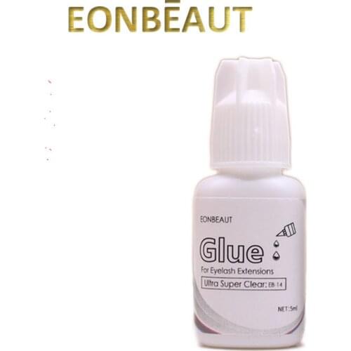 1Bottle EONBEAUT New Label Eyelash Extension Glue Ultra Super Clear Type 1-2s Fast Drying Glue White Cap Individual Makeup Tools